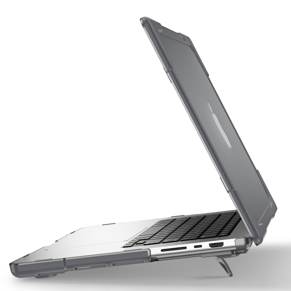 MacBook Pro 14'' (2025/2024/2023/2021) Hard Case Hülle Schutzabdeckung Stossschutz mit Standfuss - Grau