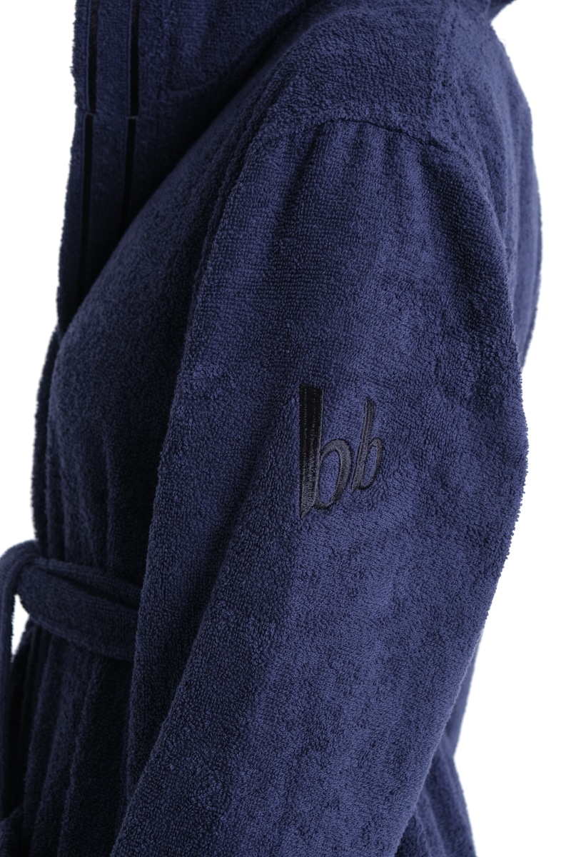 Bruno Banani Damenbademantel »Clement, ideal für Sauna & Spa, Hotelbademantel, Morgenmantel«, 1 Stk. 100% Baumwolle, einfarbig, glänzende Streifen-Bordüre, Taschen, XS-3XL