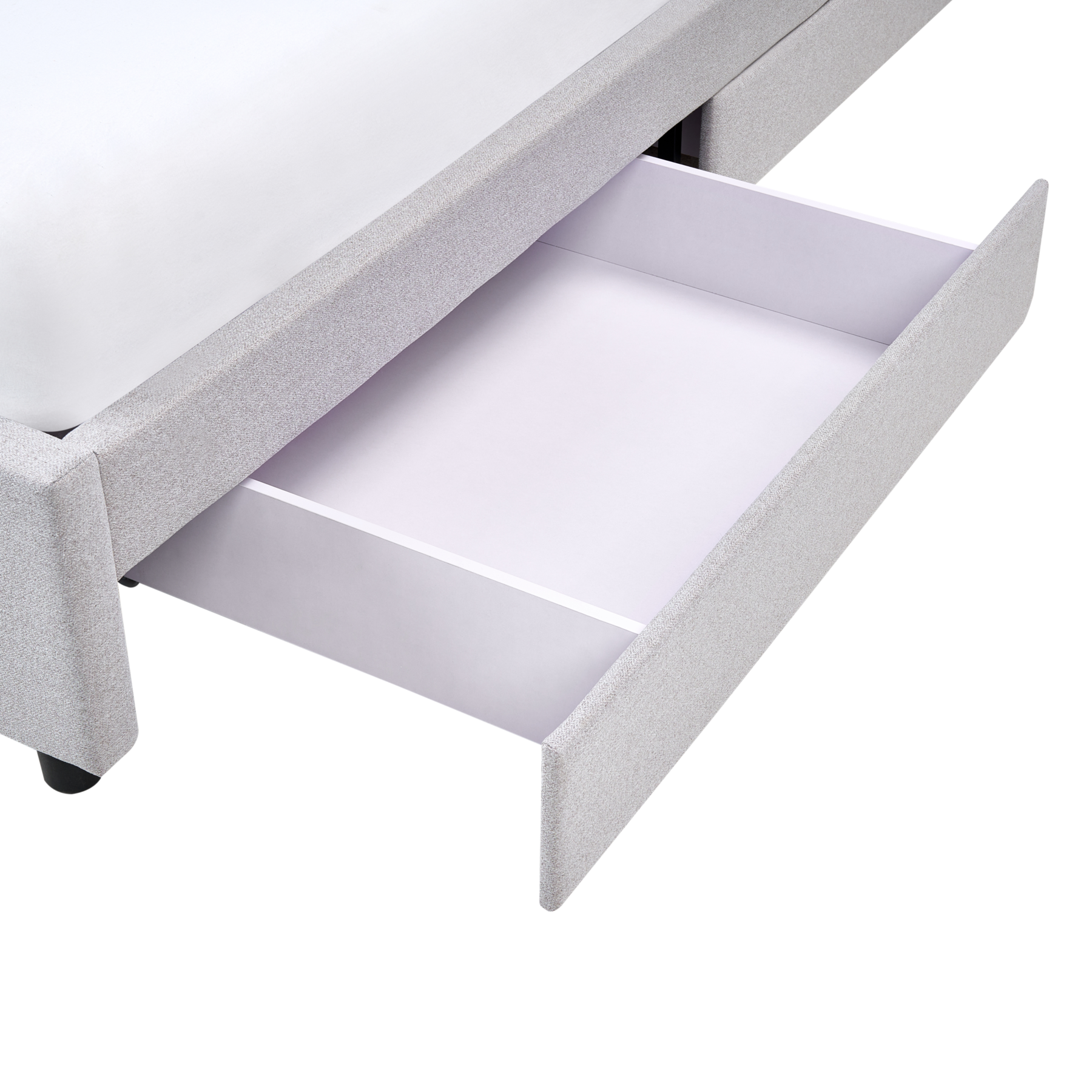Beliani-PRADES-Bed met opbergruimte-Lichtgrijs-180 x 200 cm-Polyester