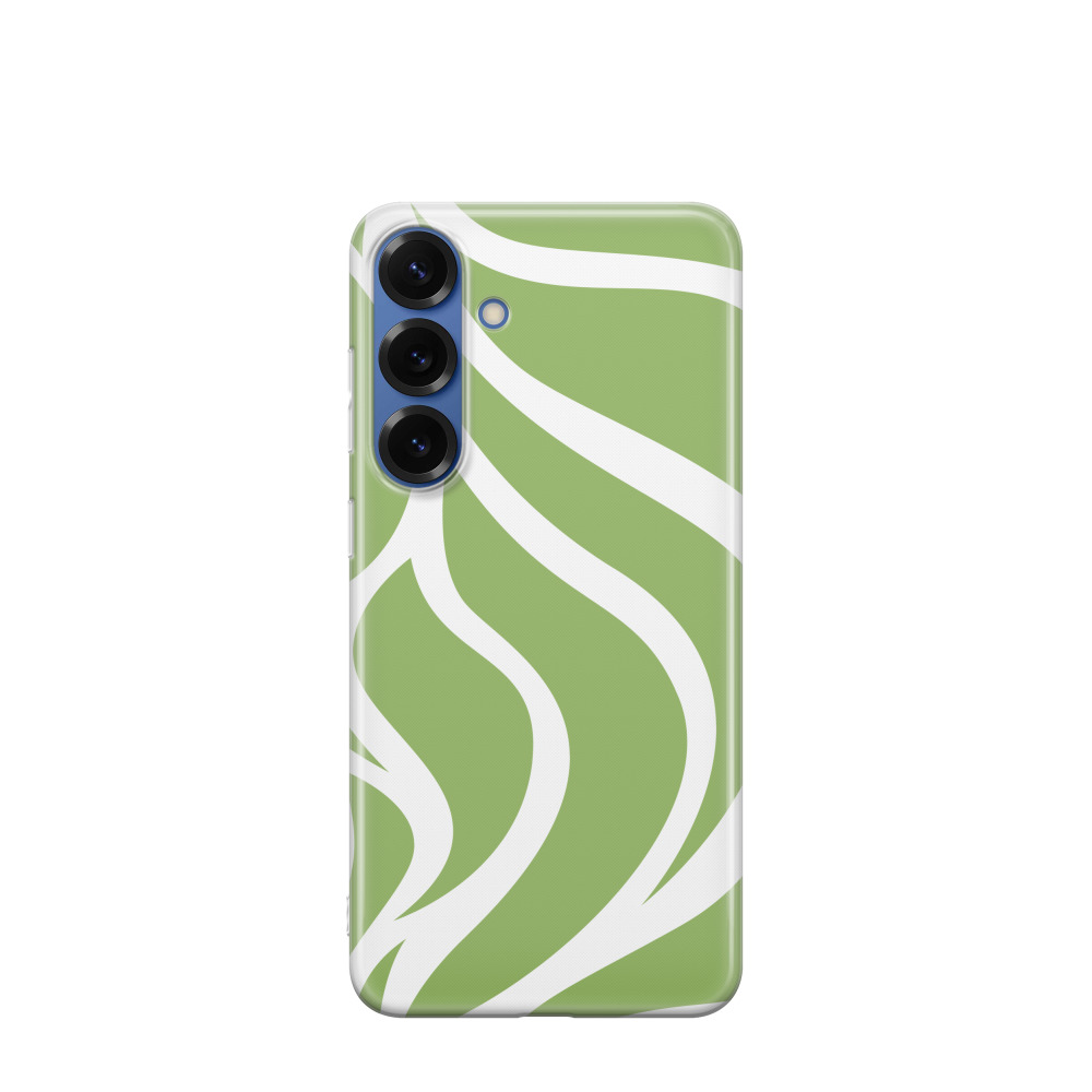 Samsung Galaxy S25 Plus Gummi Hülle Wellen der Natur - Grün
