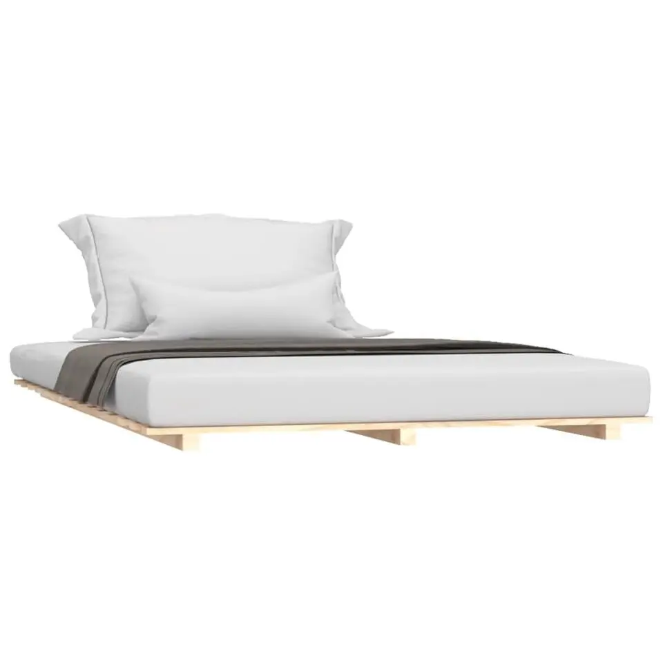 vidaXL - Palletbed frame - Naturel - Massief grenenhout - 140x190 cm