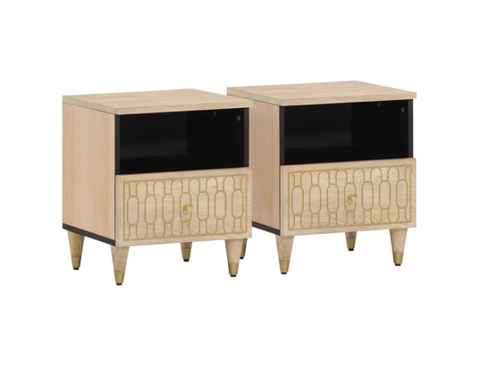 VIDAXL - Tables de chevet 2 pcs 40x33x46 cm bois de manguier solide