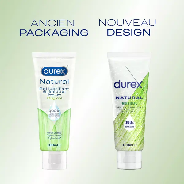 Gel Lubrificante Durex 100% de Origem Natural - Fórmula Original - 100ml