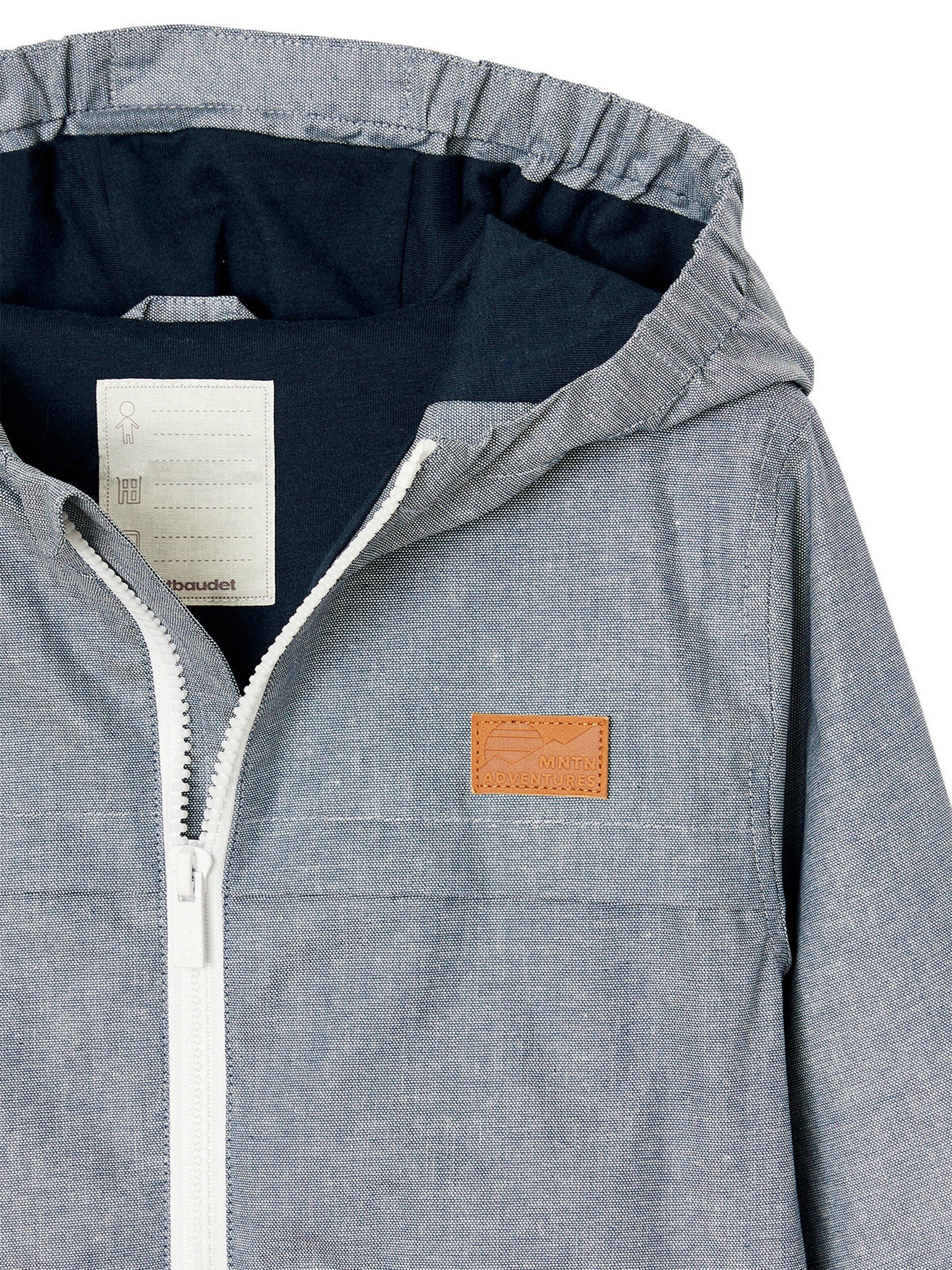 Vertbaudet Jungen Jacke aus Chambray mit Kapuze blau chambray