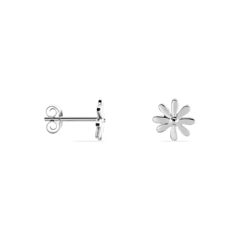 Boucles D'oreilles Puces Yuala Argent Blanc