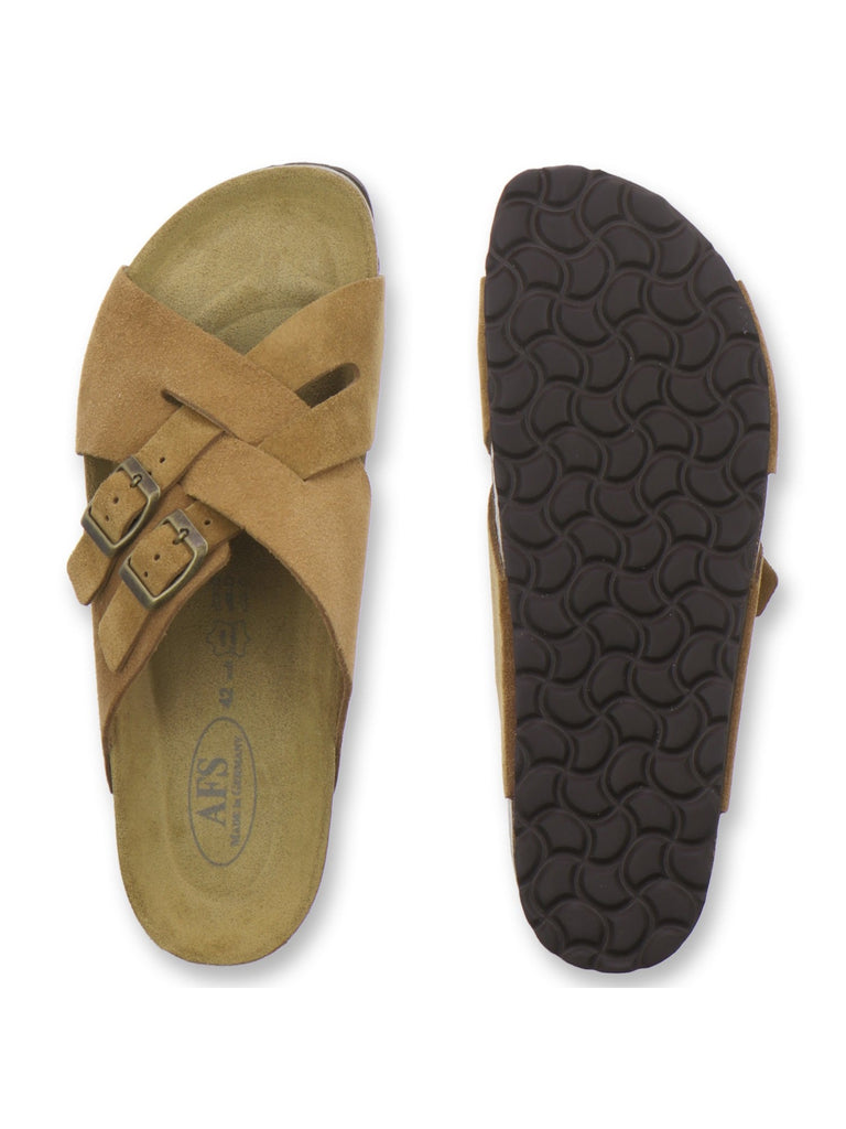 Pantoletten Herren Kralle Leder cognac