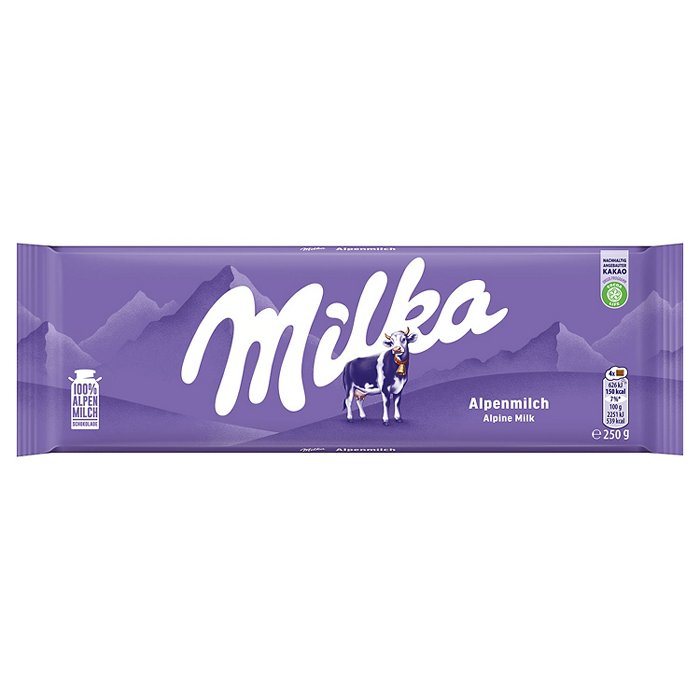 MILKA Tafelschokolade groß 250 g, Alpenmilch