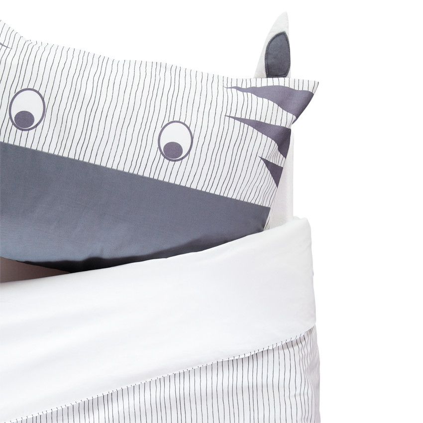 Parure de lit avec housse de couette et taie d'oreiller Modern Pop - Gris