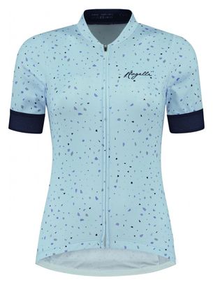 Maillot Manches Courtes Velo Rogelli Terrazzo - Femme - Bleu clair/Marine