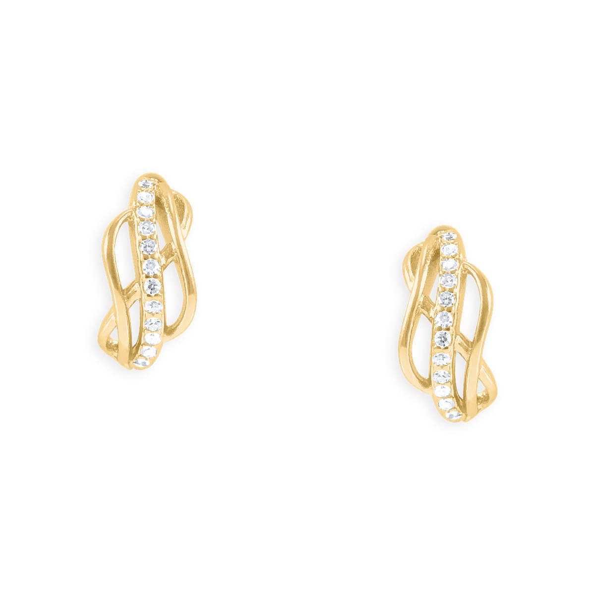 Boucles d'oreilles plaquées or avec oxydes de zirconium