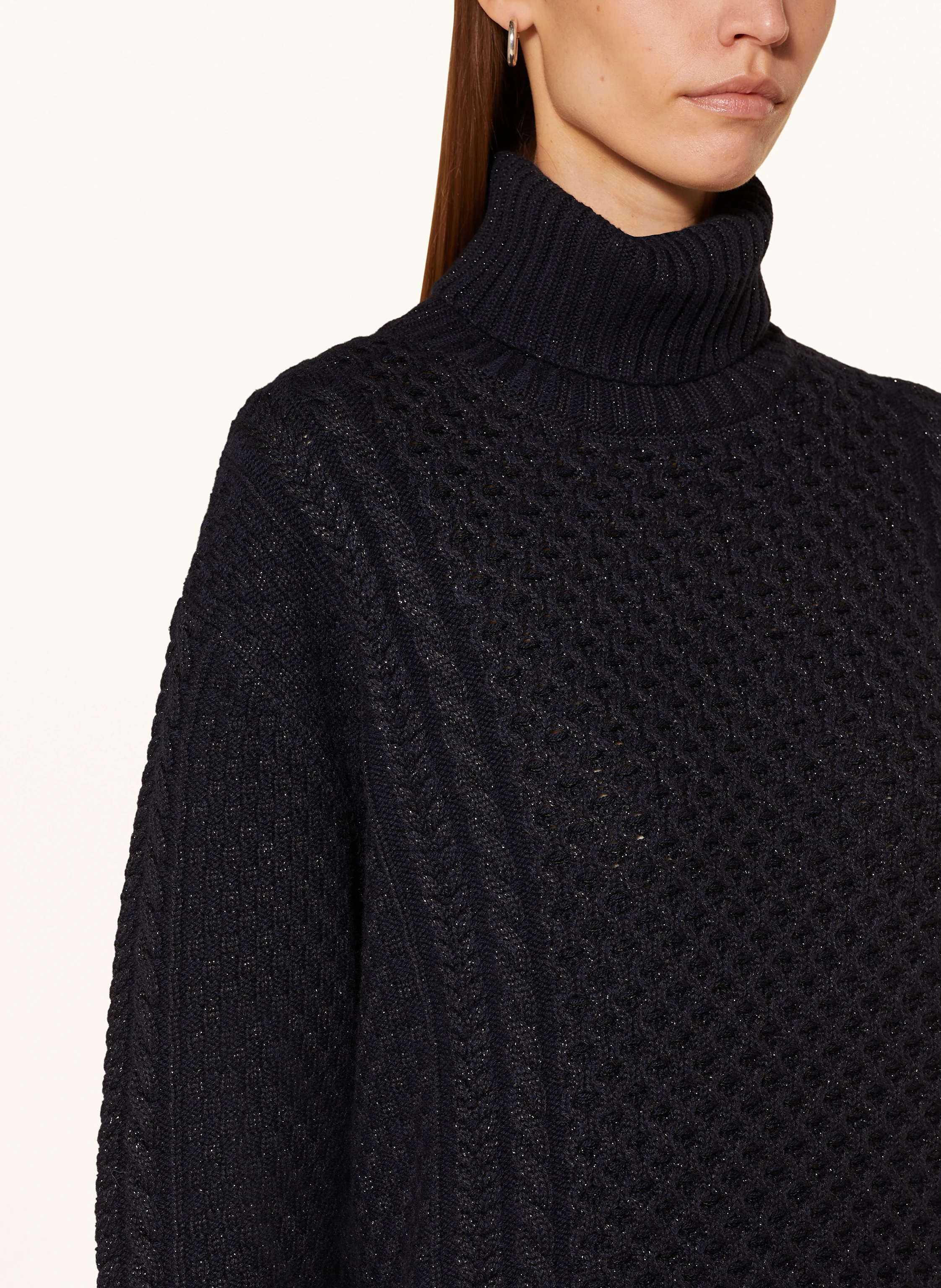 FABIANA FILIPPI Rollkragenpullover mit Glitzergarn