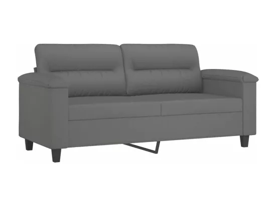 Ensemble de canapés 2 pièces coussins Gris foncé Tissu microfibre