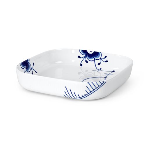 Royal Copenhagen Blå Mega Riflet Firkantet Ovnfast Fad, 25x25 cm