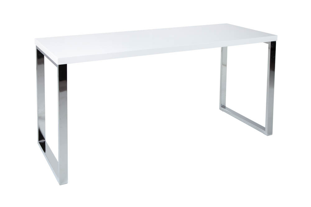 Moderner Schreibtisch WHITE DESK 160cm weiß Hochglanz Bürotisch