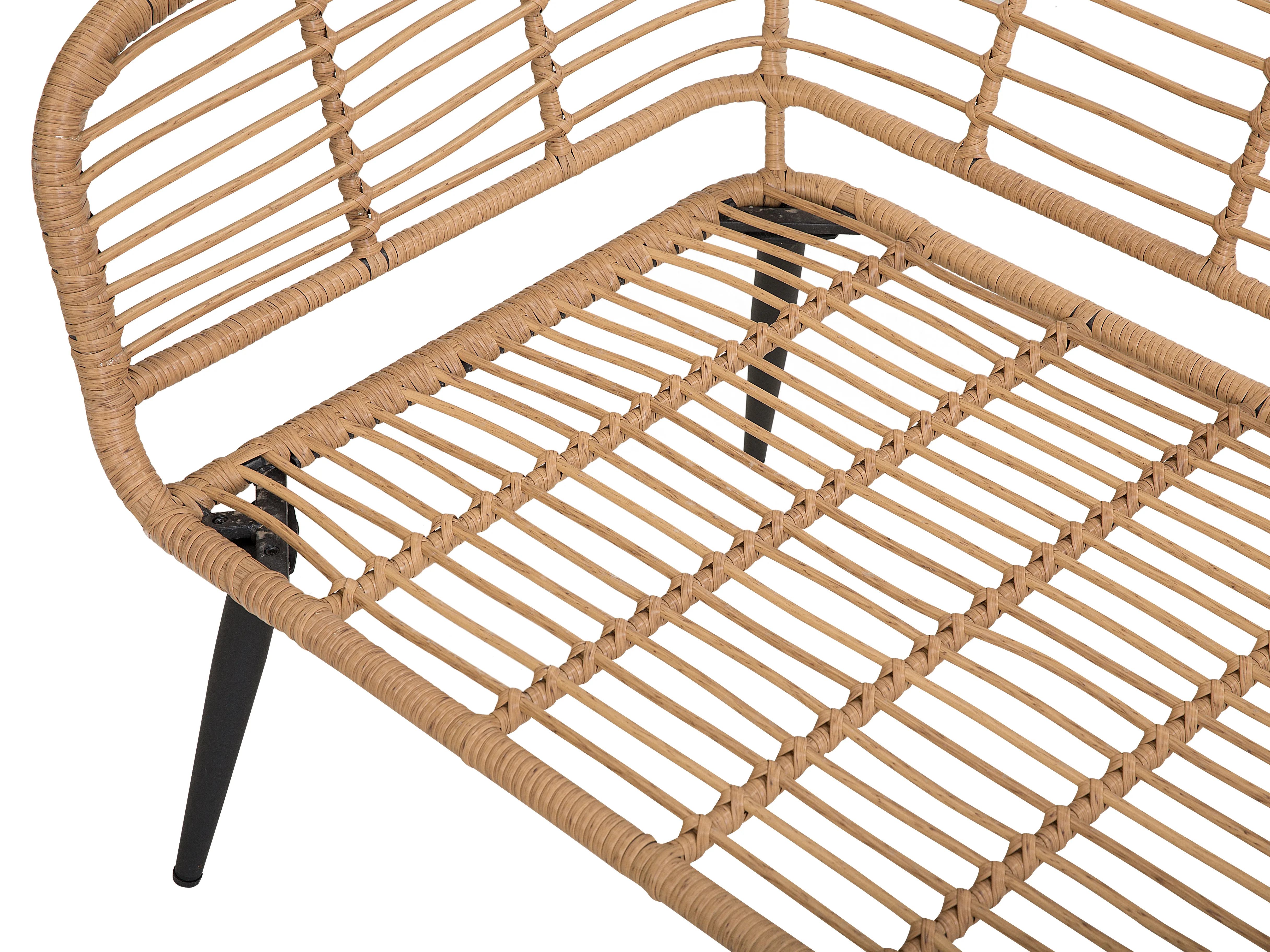 Loungeset met tafel 4-zits CORINTH II PE rotan Natuurlijk