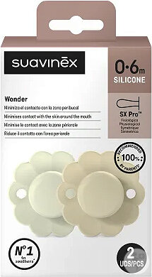 Suavinex Sucettes Réversibles Wonder 0/6 Aqua/Wgray 2 Pièces