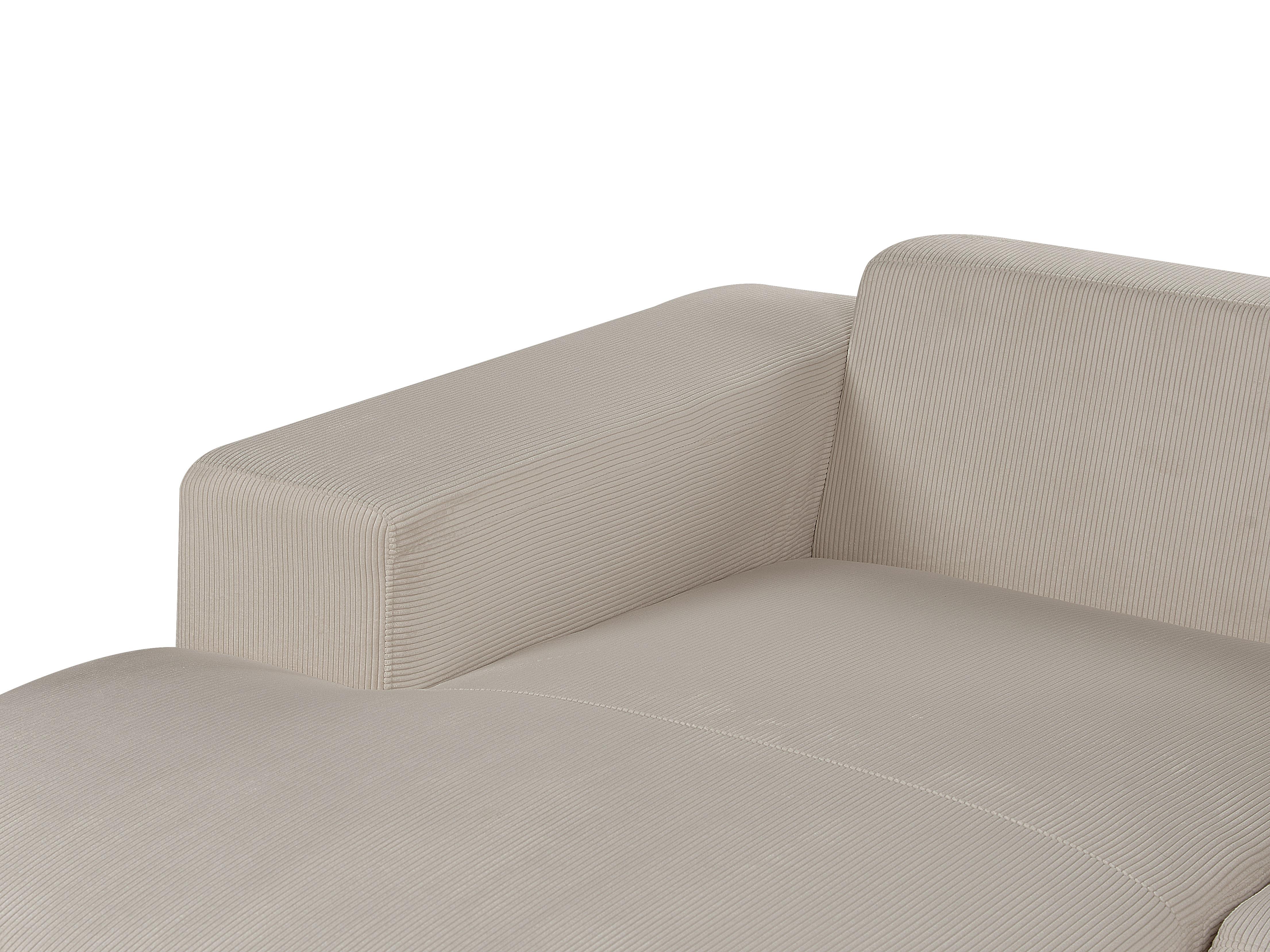 Hoekbank 4-zits LUNGO Corduroy Beige rechtszijdig