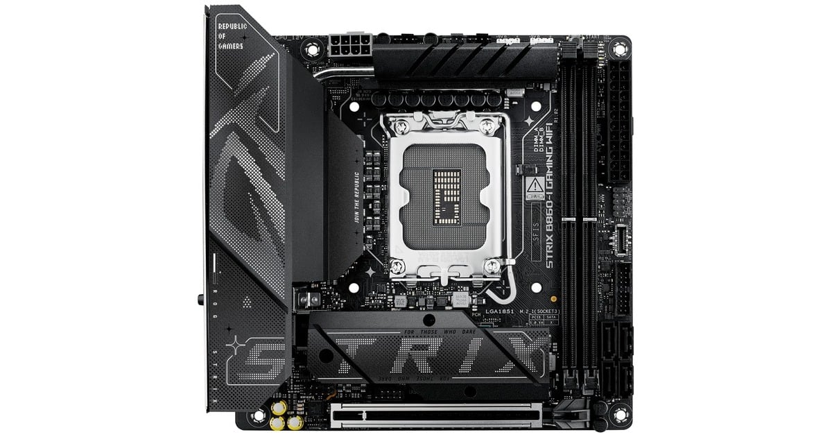 ASUSROG STRIX B860-I GAMING WIFI socket 1851 moederbord  (RAID, 2.5 Gb-LAN, Wi-Fi 7, BT, Sound, Mini-ITX)