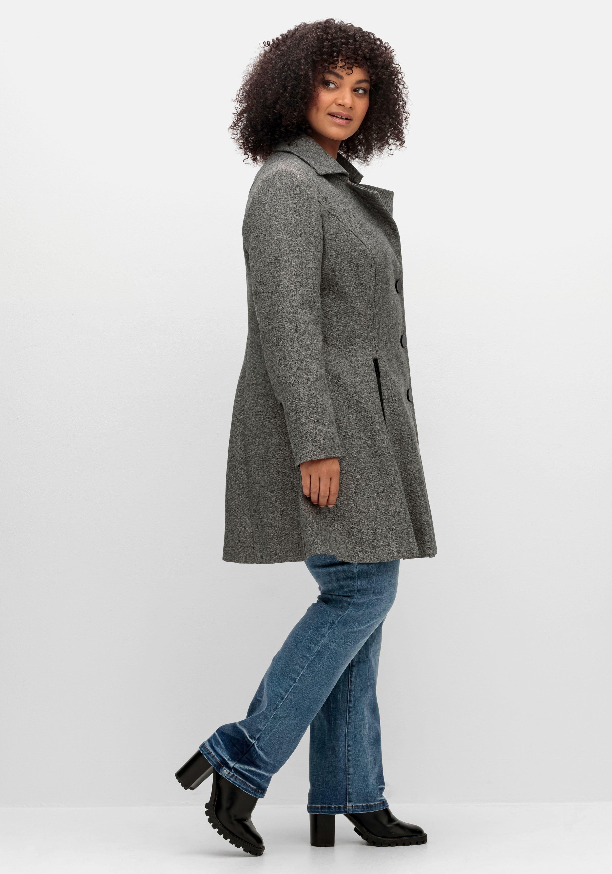 Taillierter, ausgestellter Twill-Kurzmantel