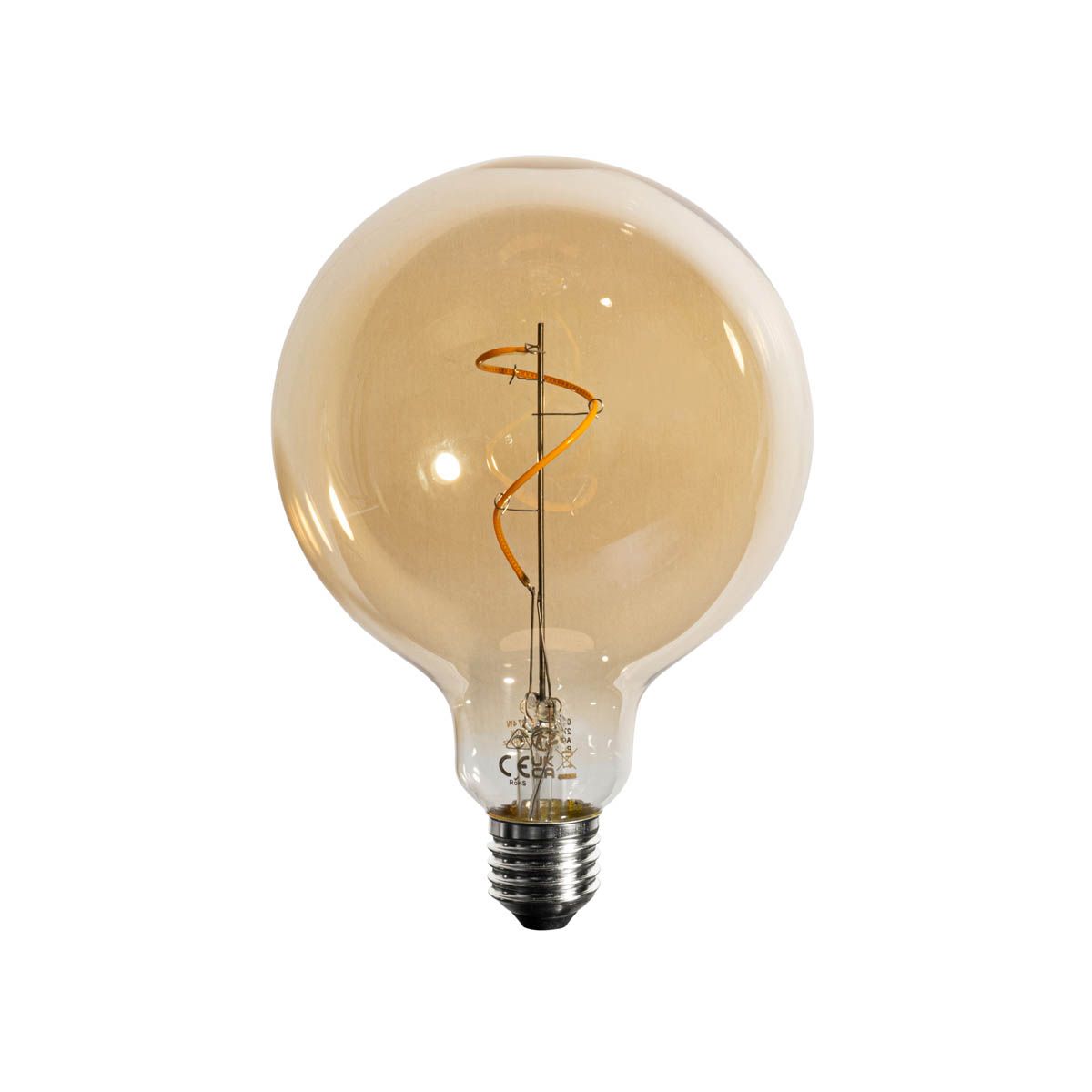 Set van 5 E27 dimbare LED lampen spiraal filament goud G125 4W 270 lm 2700K
