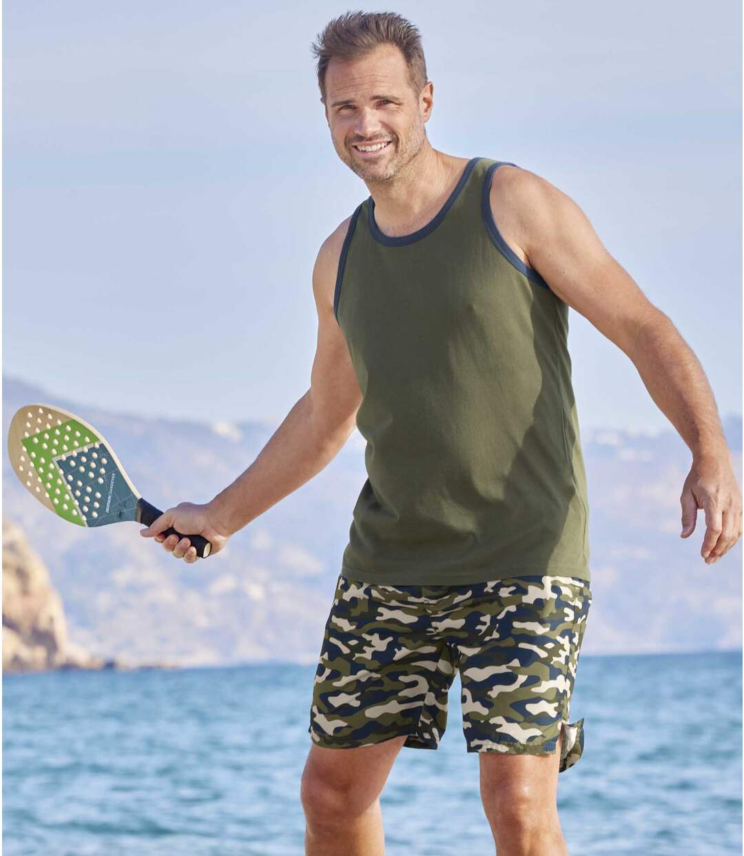 Lot de 2 Shorts de Bain Uni et Camouflage