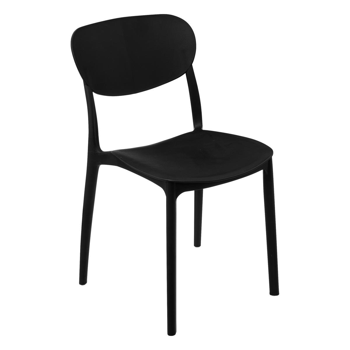 CHAISE EMPILABLE PLASTIQUE PLASTA NOIRE