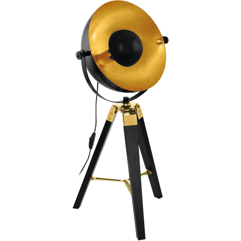 EGLO Tischleuchte Covaleda, schwarz/messing/gold