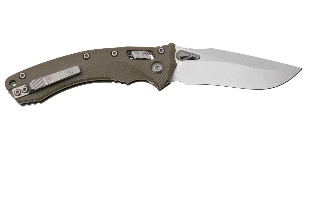 Microtech Amphibian 137RL-10FLGTOD, Stonewashed M390MK, Fluted Olive Drab G10 zakmes