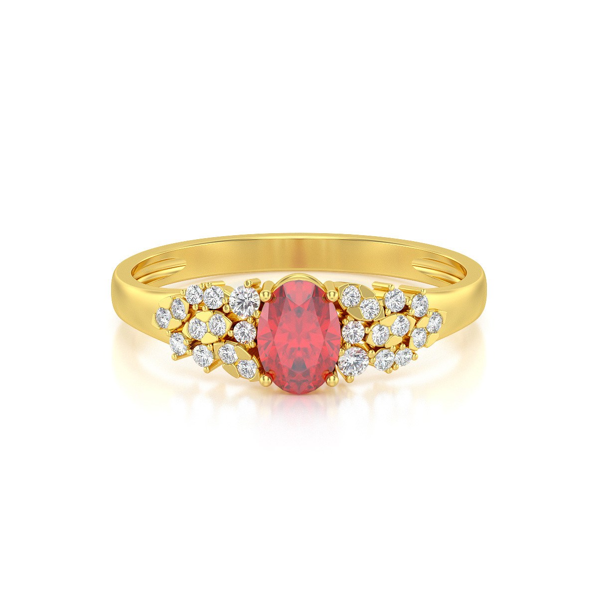 Bague ADEN Or 585 Jaune Rubis et diamants 2.934grs