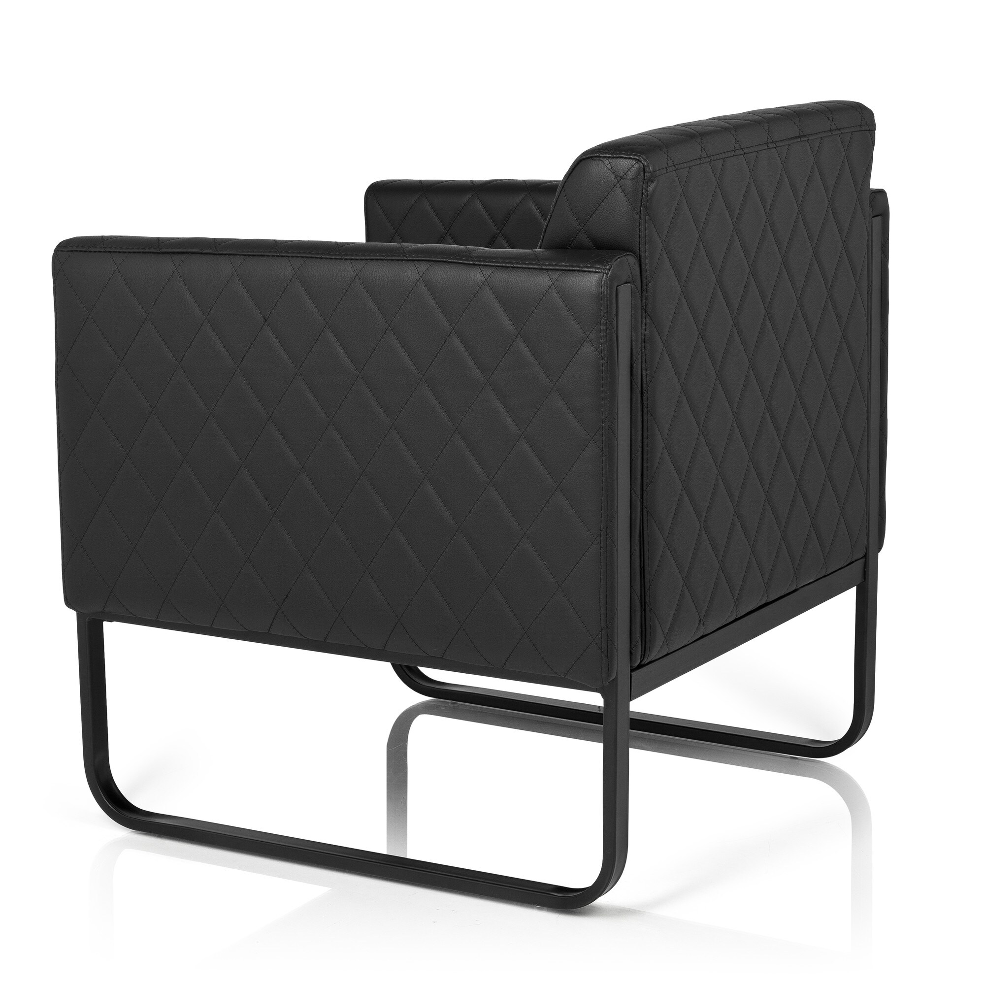 Polstersessel ARUBA BLACK Kunstleder mit Armlehnen hjh OFFICE