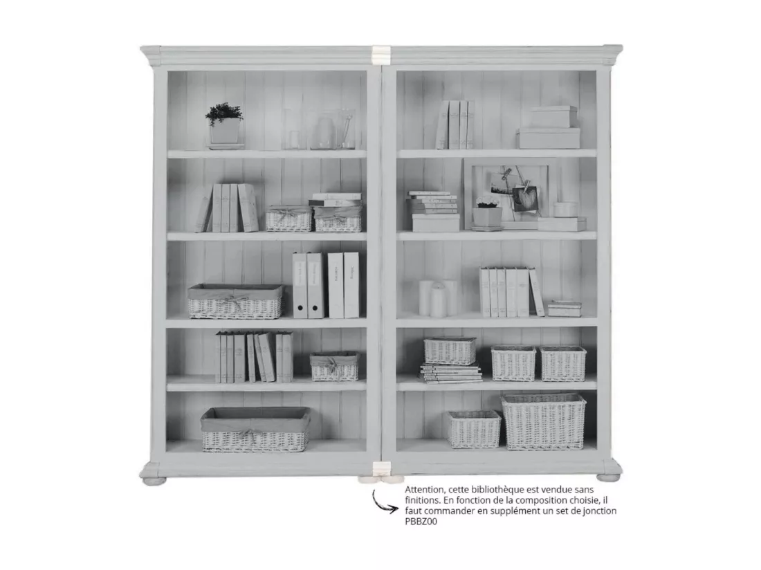 Bibliothèque modulable ouverte l110 Bois-MDF Blanc - Harmonie Interior's