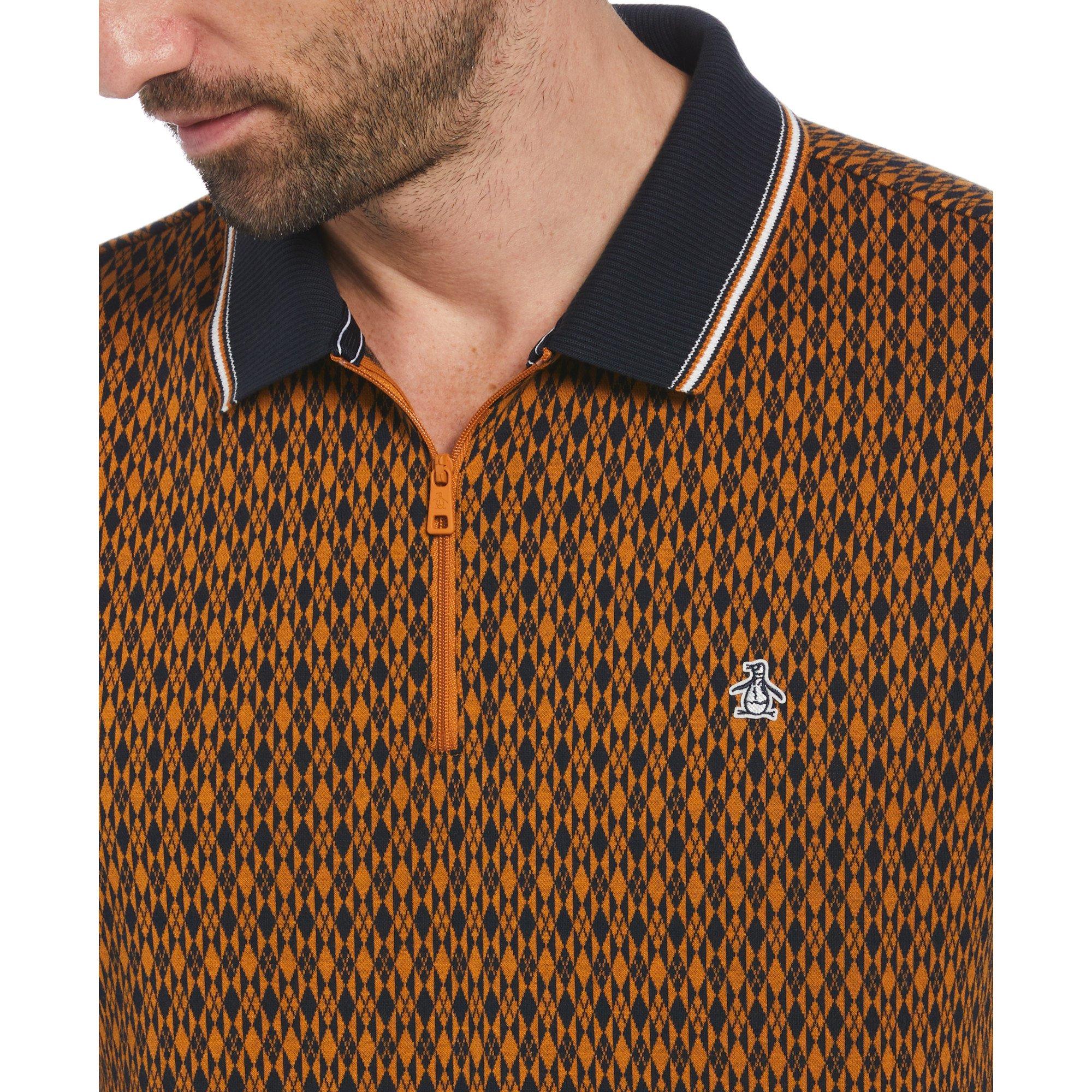 Original Penguin All Over PrintquarterZip Polo Shirt