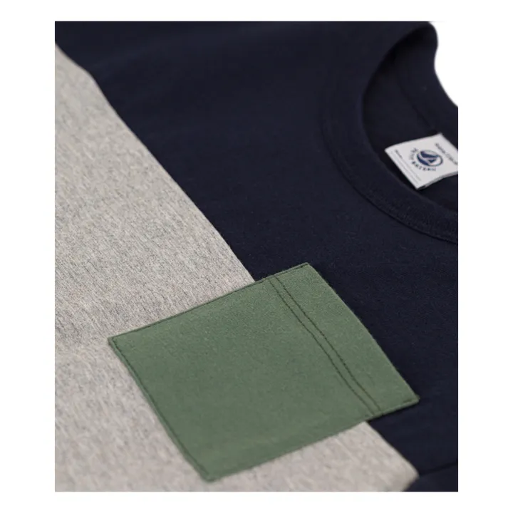 Petit Bateau T-shirt Myself Colorblock | Gris chiné