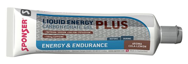 LIQUID ENERGY PLUS Gel Cola-Lemon mit Koffein, Tube 70g  COLA-LEMON