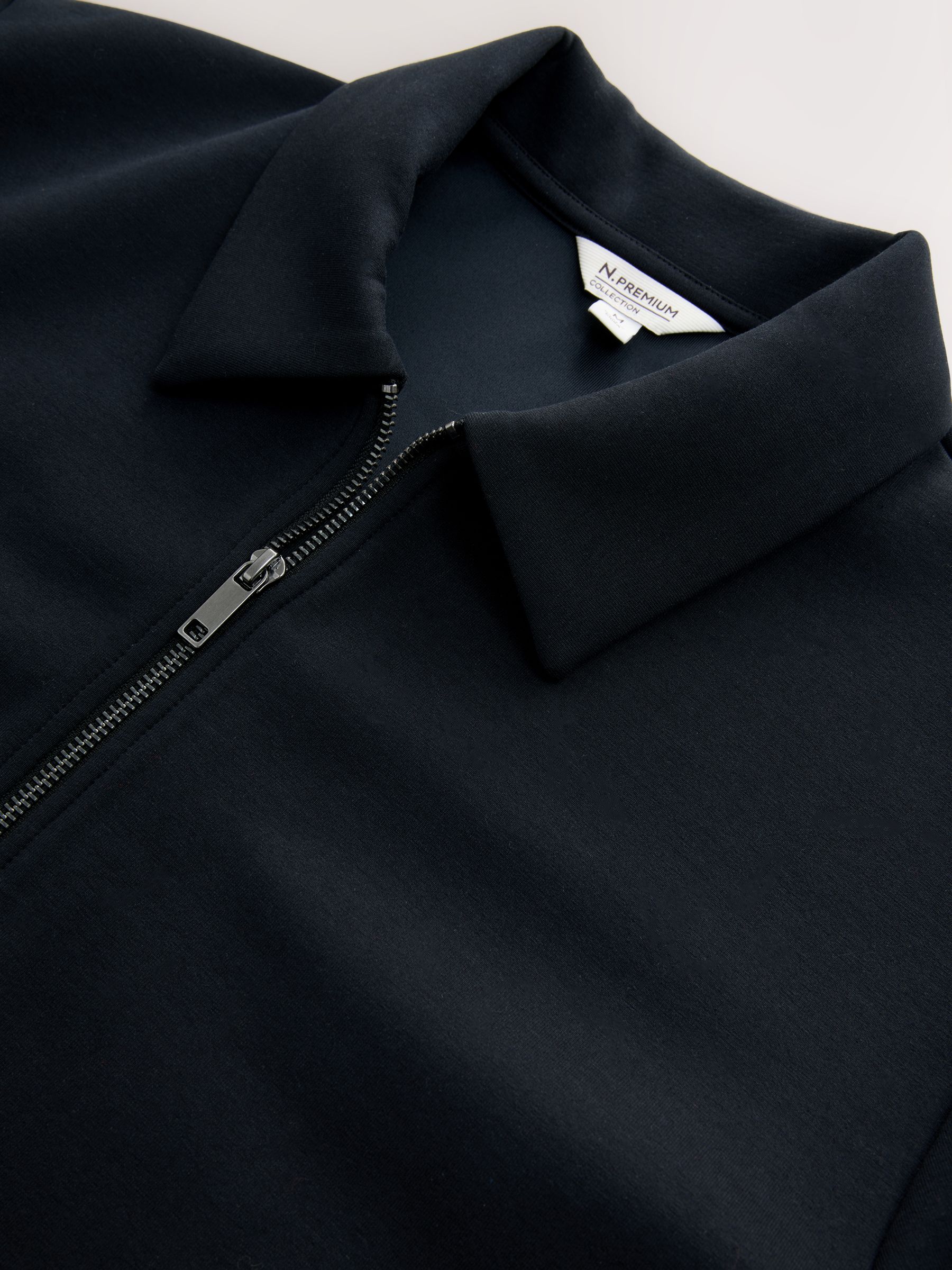Zwart - Soft Touch Scuba Zip Through Shacket