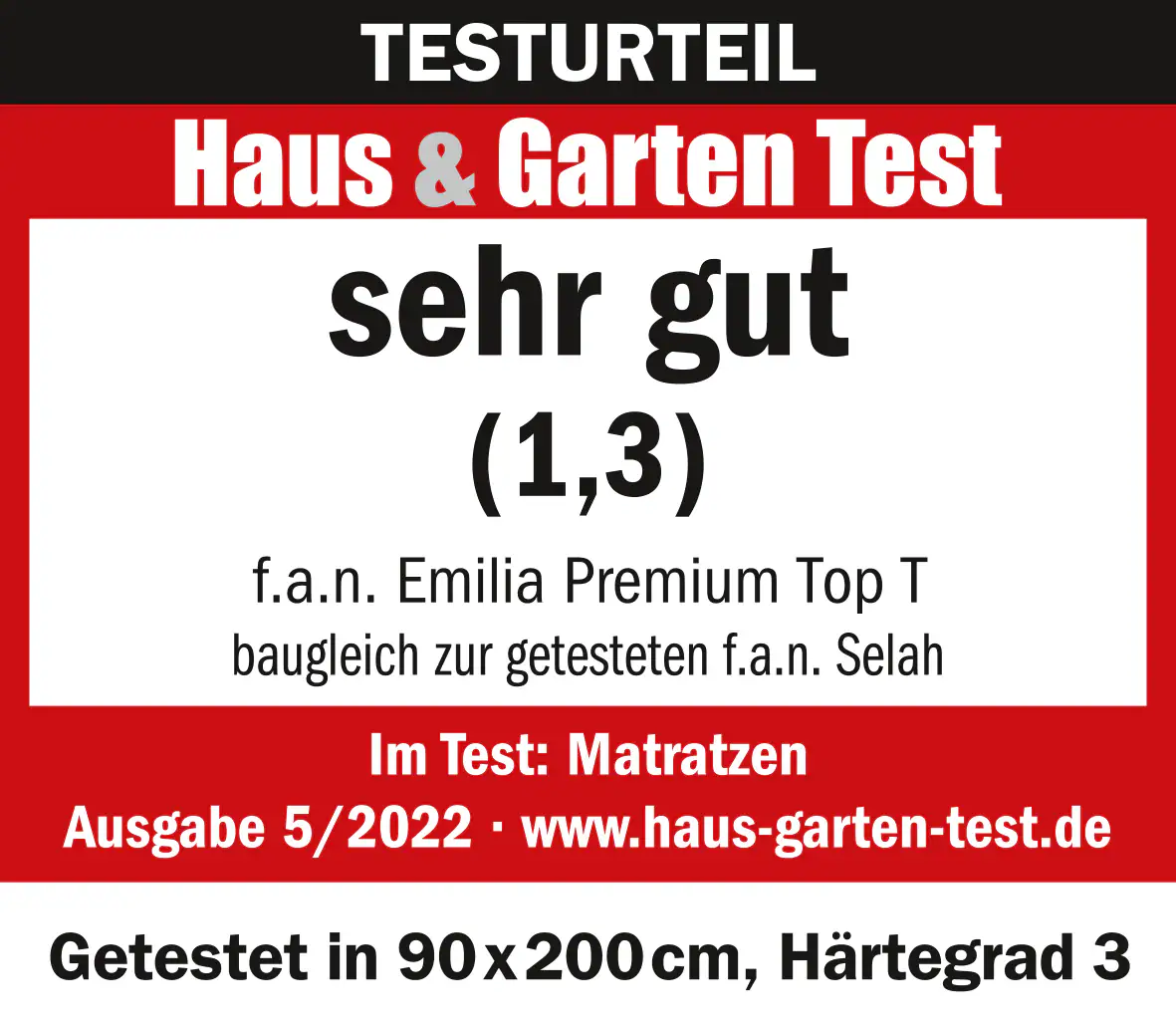 f.a.n. 7-Zonen-Zip-Gelart-Tonnentaschenfederkern-Matratze Emilia Top T - 80x200cm - H2 - versch. Ausführungen