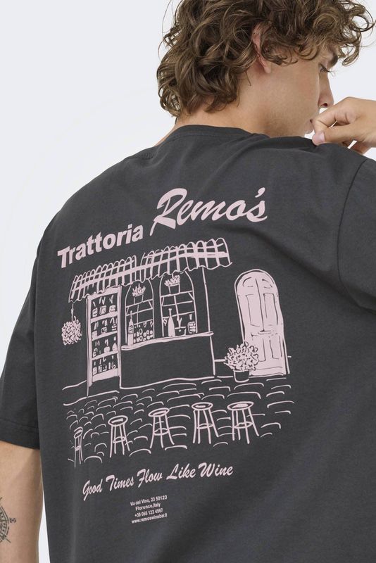 Onsnathan - T-shirts - Katoen - Korte Mouwen - Relaxed Fit - Bedrukt Detail