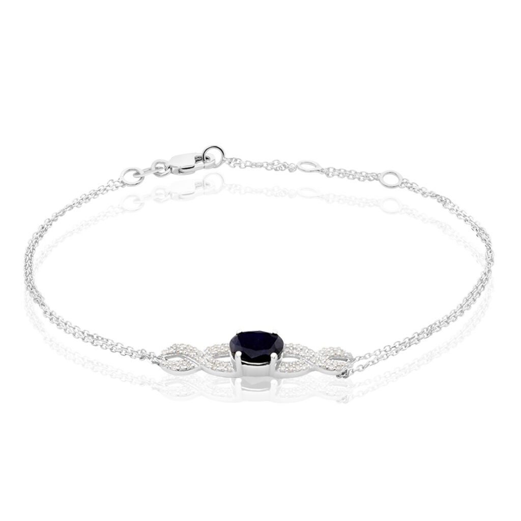 Bracelet Oceania Or Blanc Saphir Et Diamant
