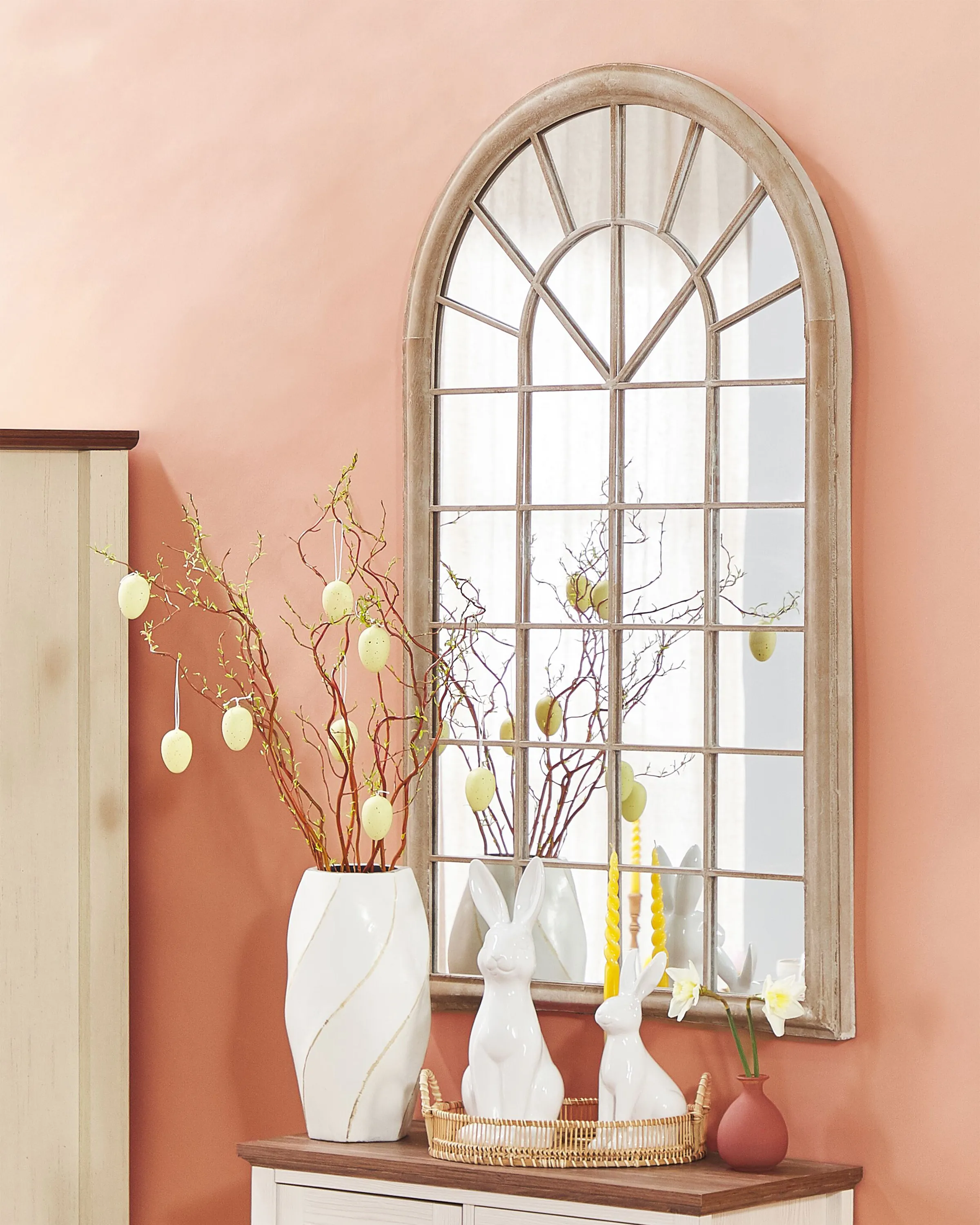 Wandspiegel TREVOL 77 cm 130 cm Metaal Beige