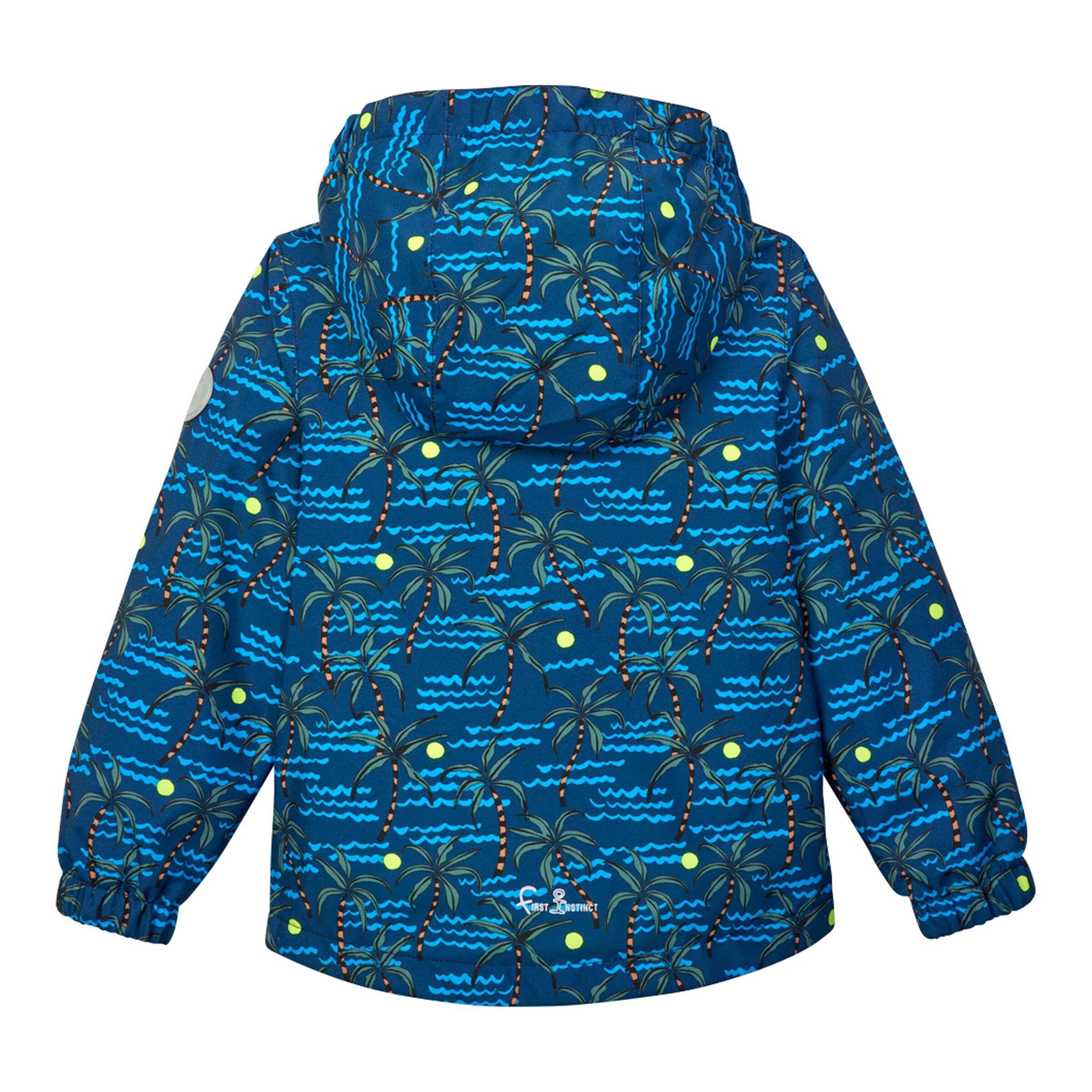 KILLTEC Regenjacke mit Kapuze Palmen marine/grün