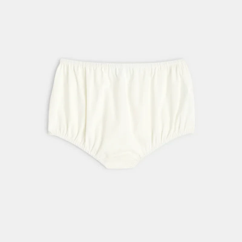 Robe de fête bi-matière et bloomer blanche bébé fille Blanc