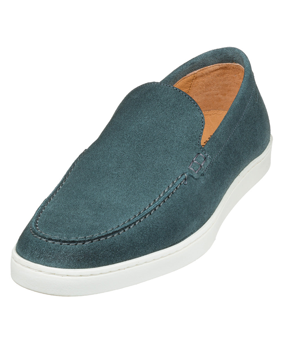 Petrol blauw suède Lugano loafer