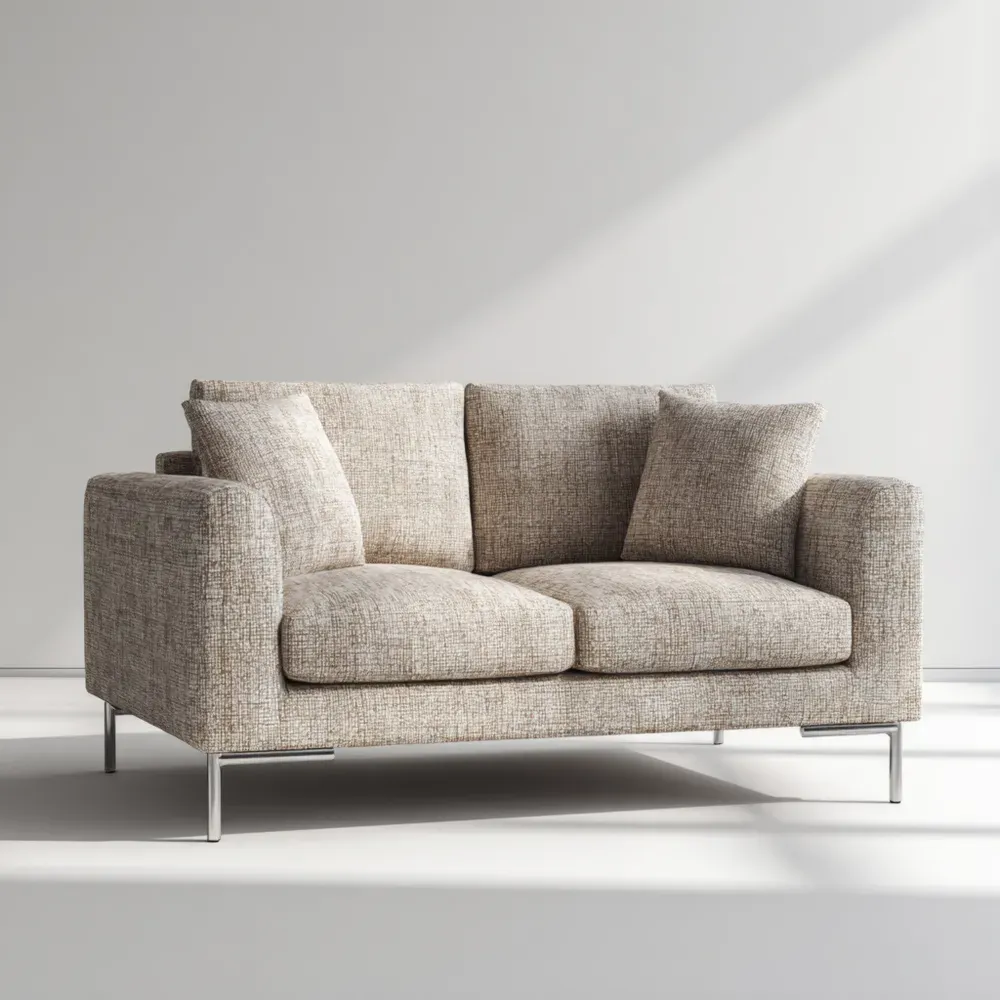 Zweisitzer-Sofa 150x85x90 cm aus Stoff in Beige – Modernes Design