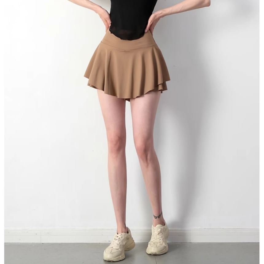 Arigne - Sportieve rok met hoge taille en ruches