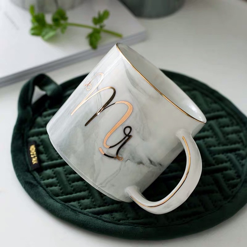 (2er Set) 340ml Keramik Kaffee Tasse Hochzeits Geschenk Couple Cups - Mr & Mrs