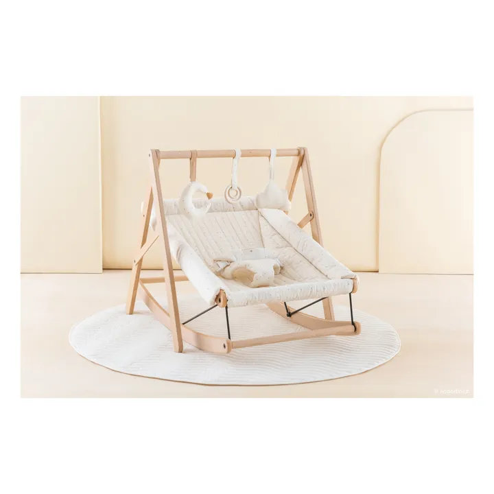 Nobodinoz Arche d'éveil en bois et ses jouets | Crème