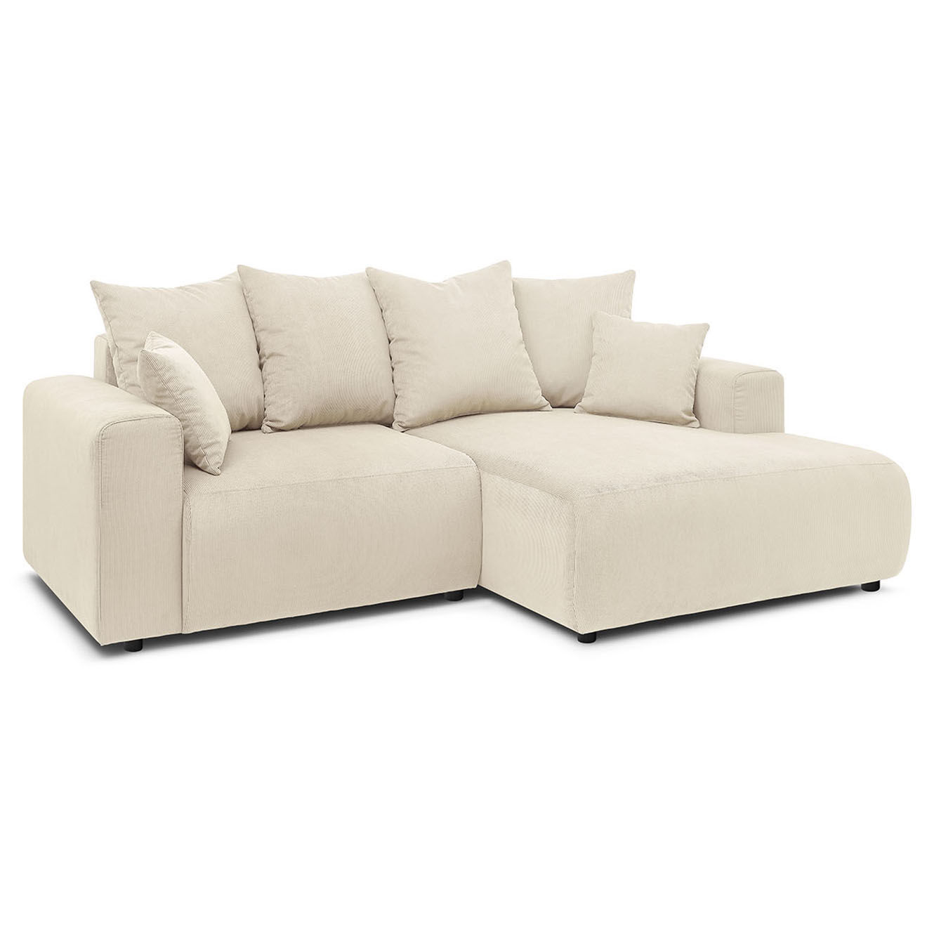 Bobochic Canapé d'angle fixe droit Enjoy beige - 237x147x95 cm