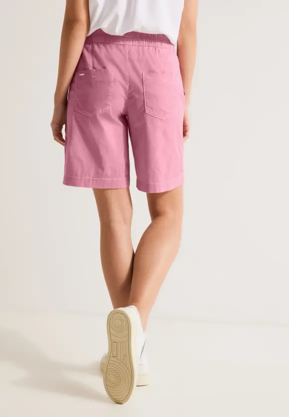 Gestreifte Loose Fit Bermuda - nu pink