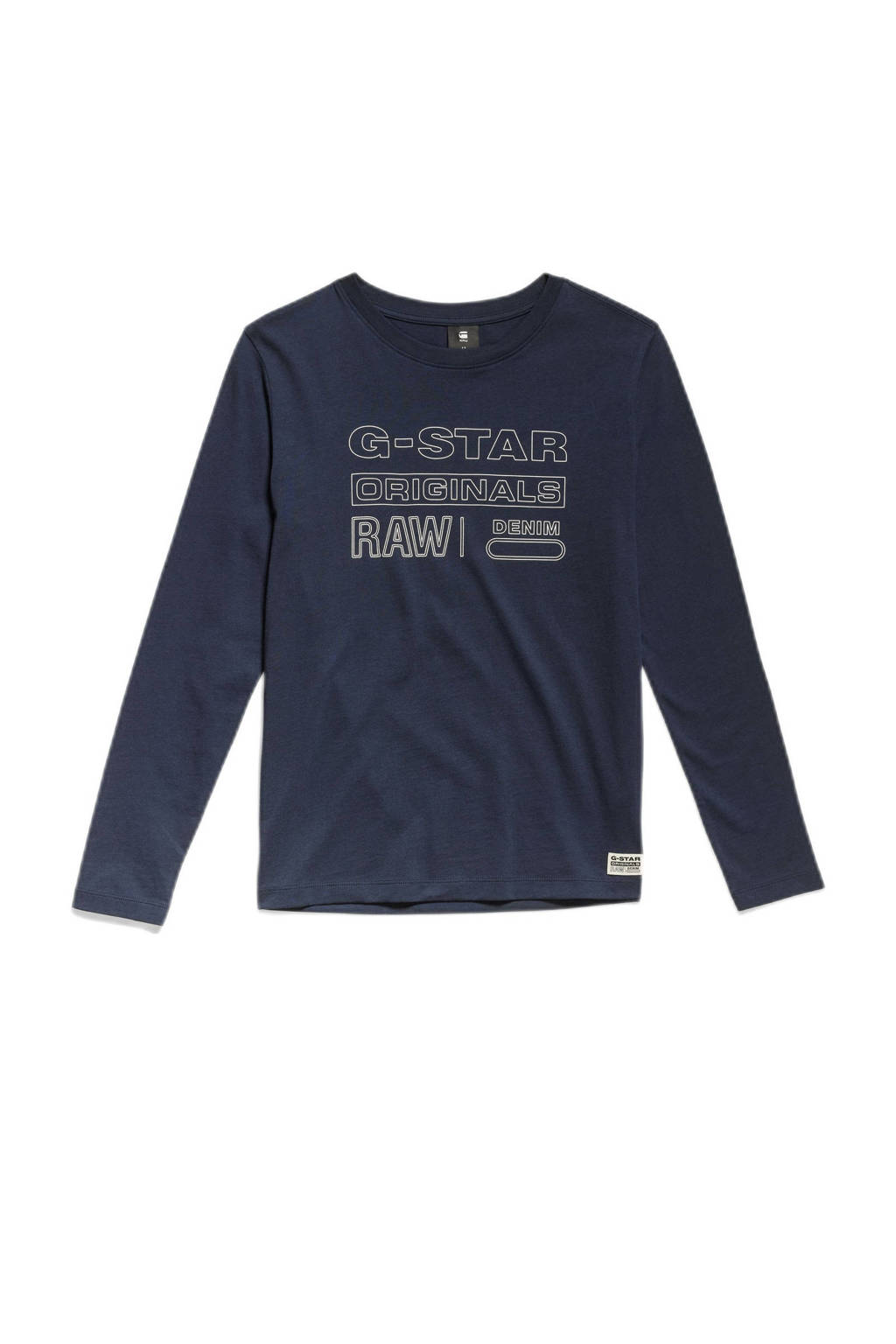 G-STAR longsleeve met printopdruk donkerblauw