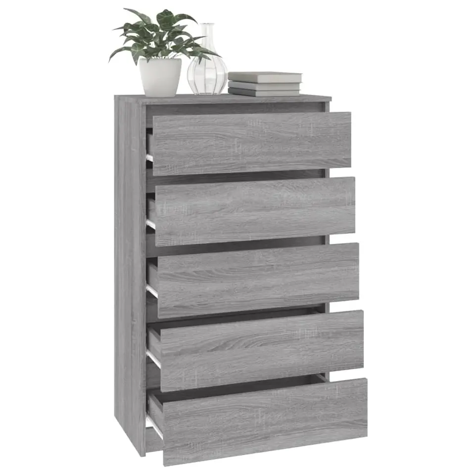 vidaXL - Ladekast - Grijs - Bewerkt hout
